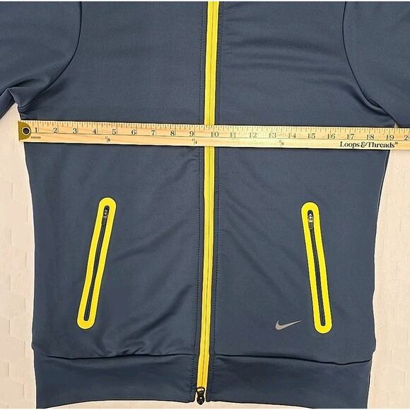 Nike Golf Womens Tour Performance Jacket Sz M Dri-Fit Full Zip Blue Yellow - Picture 7 of 8